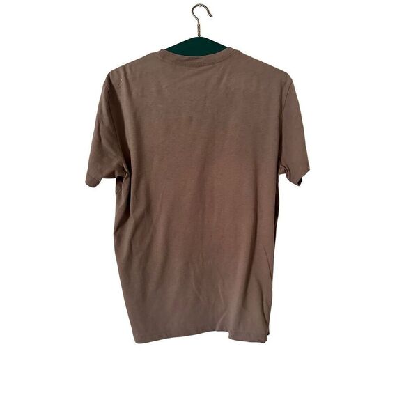 Forever 21 Men’s Short Sleeve Tan Shirt Size Medium Colorful Floral Flower Print - Picture 4 of 4